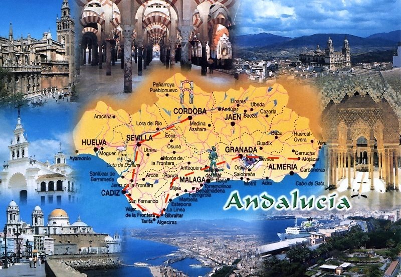 Carte d'Andalousie
